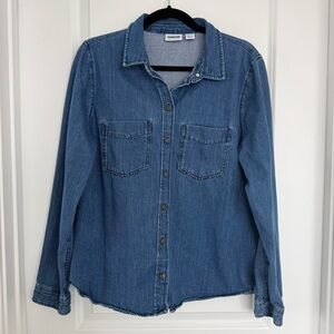 NOISY MAY |  Classic Blue Denim Button Down Shirt - size XL